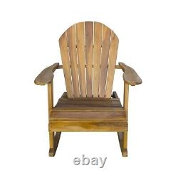 Teak Adirondack Rocking Chair Wooden Outdoor Patio Garden Furniture
