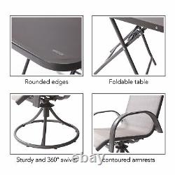 Teamson Home 3 Pcs Outdoor Garden Furniture, Patio Bistro Set Table & 2 Chairs