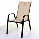 Textoline Bistro Chairs Stack Outdoor Garden Patio Dining Furniture Cream/black