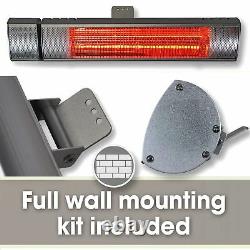 Twin Pack Patio Outdoor Electric Heater 2kw Wall Mounted Infrared Garden Heater