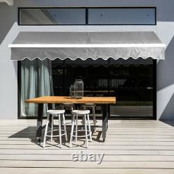 UV Sun Garden Shade Retractable Patio Awning Manual Shelter Outdoor Canopy Grey