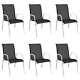 Vidaxl 1/2/4/6x Outdoor Dining Chairs Stackable Garden Patio Black And Grey
