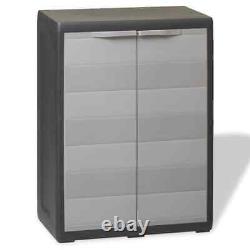 VidaXL Garden Patio Outdoor Storage Cabinet with Shelf Organiser Polypropylene