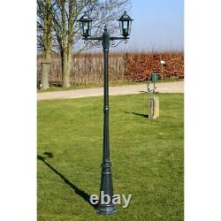 VidaXL Preston Garden Light Post 2-arms 215cm Dark Green Outdoor Standing Lamp