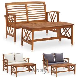 VidaXL Solid Acacia Wood Garden Lounge Set 2 Piece Outdoor Patio Furniture
