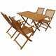 Vidaxl Solid Acacia Wood Outdoor Dining Set 5 Piece Garden Folding Table Chair