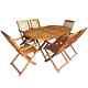 Vidaxl Solid Acacia Wood Outdoor Dining Set 7 Piece Garden Folding Table Chair
