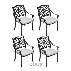Vintage Cast Aluminium Outdoor Patio Garden Bistro Furniture Set Table&4 Chairs