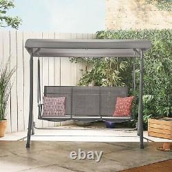 VonHaus 3 Seater Swing Seat With Canopy Outdoor Garden Patio Swinging Chair