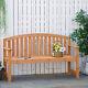 Wooden Garden Bench 2-3 Seater Slatted Seat With Arm For Park Patio Orange