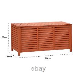 Wooden Garden Storage Deck Box 250l Tool Chest Outdoor Patio Furniture Container