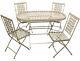 Woodside Folding Metal Outdoor Garden Patio Dining Table And 4 Chairs Set