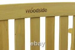 Woodside Outdoor Wooden 2 Seater Bench Garden Patio Furniture
