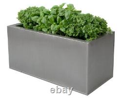 Zinc Silver Kitchen Metal Planters Herb Garden Outdoor Patio By Primrose L50cm