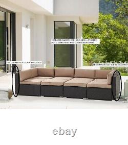 10 Seater Rattan Garden Furniture Outdoor Patio Lounge Set Corner Avec Coussins