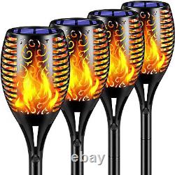 1-48x Torche Solaire Light Flickering Flame Effect Garden Patio Pelouse Led Stake Lampe