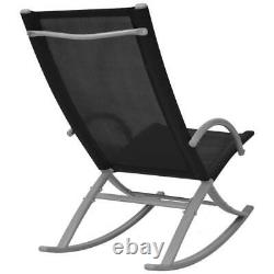 2 Pcs Outdoor Garden Patio Rocking Chairs Sun Louncer Portable Black Camping