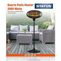 2kw Patio Heater Garden Free Standing Electric Halogen Garden Warmer Ip34 (paire)