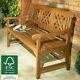 3 Seater Hardwood Bench Classic Wooden Garden Patio Meubles Extérieurs Intérieur Nouveau