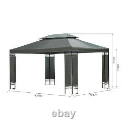 3m X 4m Jardin Gazebo Outdoor Party Tent Marquee Canopy Pavilion Patio Grey