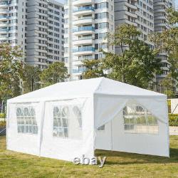 3x6m Gazebo Marquee Party Tente Avec 6 Côtés Jardin Patio Extérieur Canopy Blanc Royaume-uni
