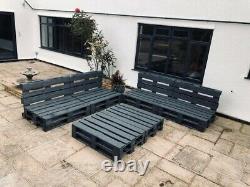 4 Grey Indoor/outdoor Rustic Patio Garden Pallet Chair Sofa 2 Tables