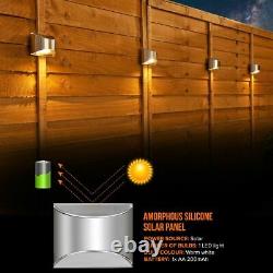 4 X Led Solar Power Garden Fence Lights Wall Light Patio Lampes De Sécurité Extérieures
