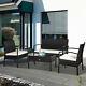 4pc Rattan Sofa Bistro Set Outdoor Garden Patio Chaises En Osier Table Conservatory