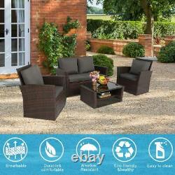 4pcs Ameublement Extérieur De Rotin Bistro Set Garden Patio Wicker Table & Chair Set