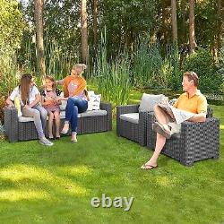 5 Seater Keter Rattan Patio Lounner Canapé Set Meubles De Jardin Chaises De Soleil D'extérieur