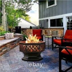 61cm Extérieur En Fer Fire Bowl Pit Garden/backyardbbq/camping Bonfire Patio Heater