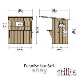 6x4 Garden Bar Shed Boissons Extérieures En Bois Hatch Patio Party Shiplap Porte Gauche