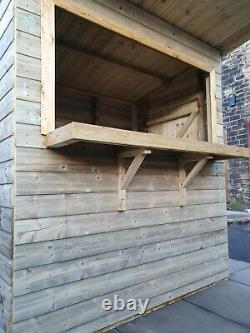 6x4 Garden Bar Shed Wooden Drinks Hut Tanalised Shiplap Patio Outdoor Traité