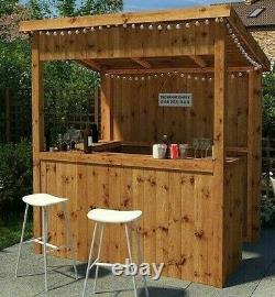 6x4 Garden Bar Tiki Pub Outdoor Home Patio Drinks Pressure Bois Tréée 6ft 4ft