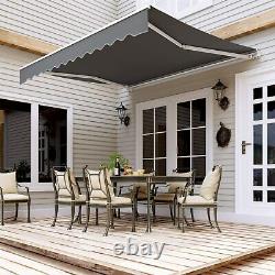 Auvent Manuel Canopy Extérieur Patio Garden Sun Shade Retractable Ajustable Shelter