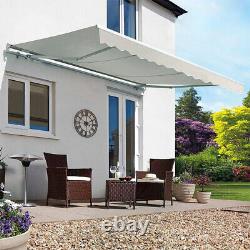 Auvent rétractable manuel pour patio, abri extérieur de jardin ombragé contre les rayons UV, gris.