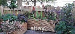 Bac à fleurs de jardin en bois de terrasse de 4 pieds de long avec une boîte à herbes de 120 cm