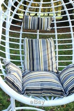 Balançoire Suspendue Egg Chair Avec Coussin Patio Jardin Extérieur Pe Meubles En Rotin