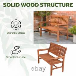 Banc de jardin en bois 2-3 places Siège de patio extérieur Mobilier en bois dur robuste