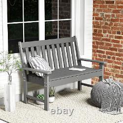 Banc de jardin extérieur tout temps Chaise de patio en HDPE Ergonomique Canapé d'amour gris