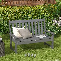Banc de jardin extérieur tout temps Chaise de patio en HDPE Ergonomique Canapé d'amour gris