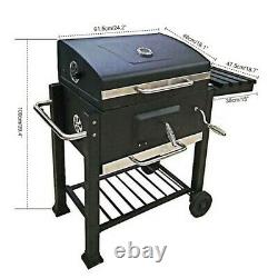 Bbq Barbecue Charcoal Grill With Wheels Smoker Portable Outdoor Party Patio Garden
