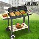 Bbq Rectangulaire Barbecue Steel Charcoal Grill Extérieur Patio Jardin Roues