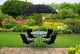 Bistro Garden Outdoor Metal Patio / Conservatory Set De Repas. 4 Seater Avec Parapluie