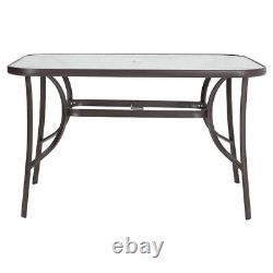 Bistro Table En Verre 60-150cm Jardin En Patio Extérieur Meubles Clair / Noir Nouveau