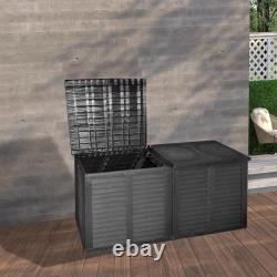 Boîte de rangement en plastique pour coussins de jardin sur la terrasse en plein air, banc de stockage XL grand et petit