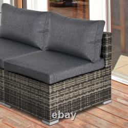 Canapé simple en rotin pour jardin extérieur avec coussins - Mobilier de patio Outsunny