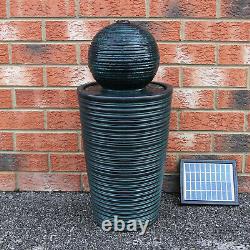 Caractéristiques De L'eau Fontaine Solar Powered Outdoor Garden Black Standing Ball Patio