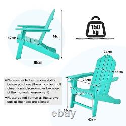 Chaise Adirondack de jardin, transat ergonomique pour l'extérieur avec porte-gobelet.