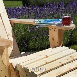 Chaise De Jardin Adirondack Table Repose-pieds Sièges Extérieur Patio Meubles En Bois Nouveau